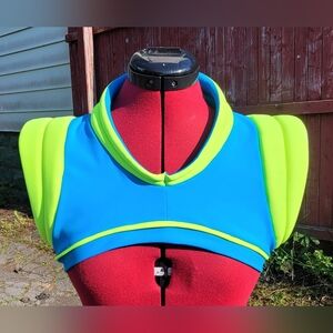 LS7 Turquoise/Neon Yellow Bubble Shrug// Size L